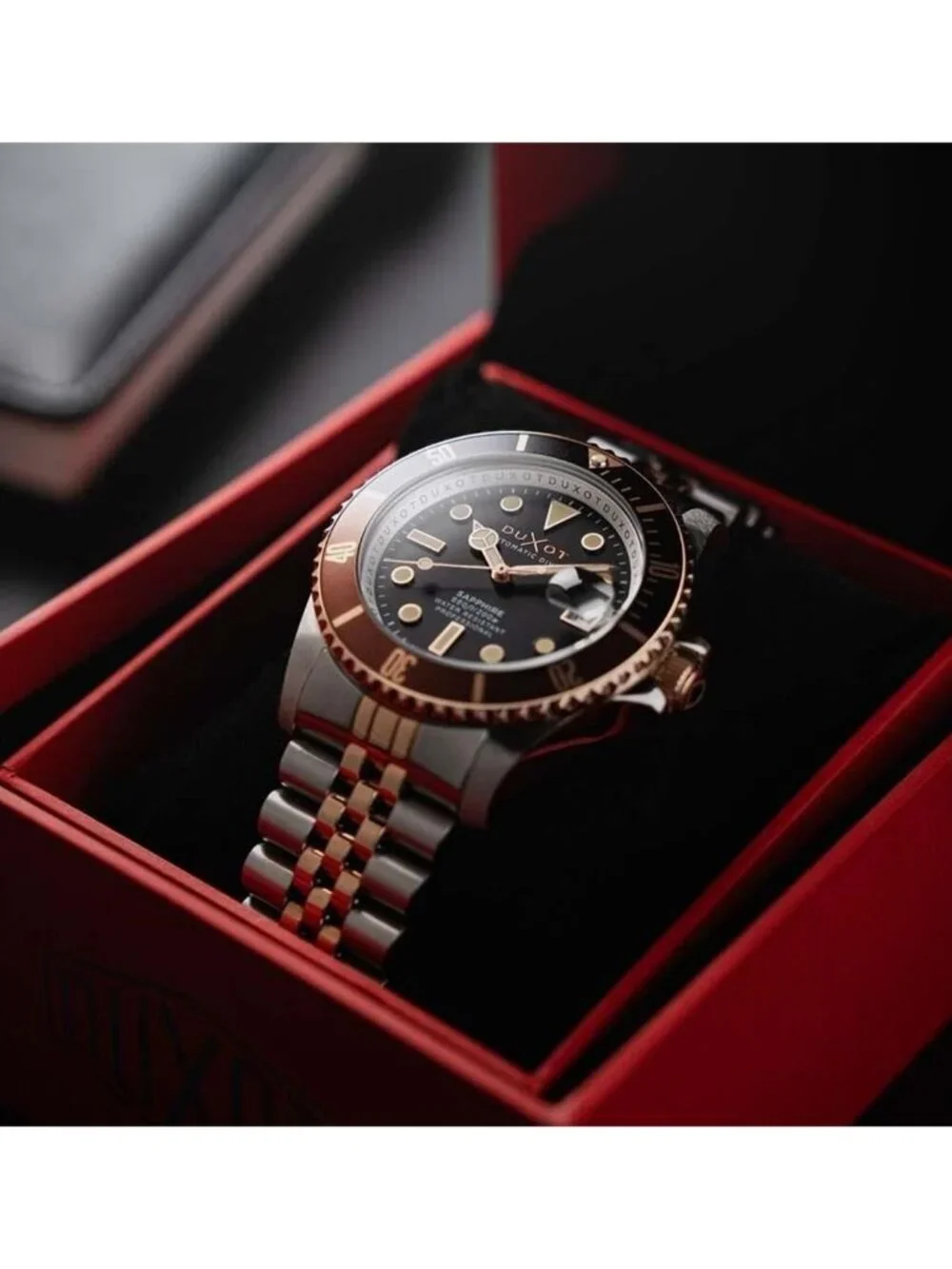 NWT Duxot Atlantica Diver Black Dial Men's Watch
